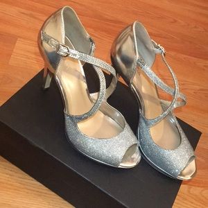 Silver Sparkling High Heels